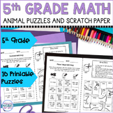Fifth Grade Math Printable Puzzles