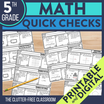 Preview of Math Exit Tickets for 5th Grade | Printable and Digital Progress Monitoring