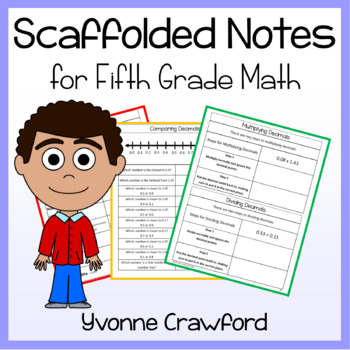 Preview of Fifth Grade Math Scaffolded Notes - Guided Notes | Math Facts Fluency