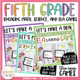 Fifth Grade Math Science and ELA Review Game Bundle Test Prep