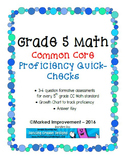 Fifth Grade Math Standards Proficiency Checks