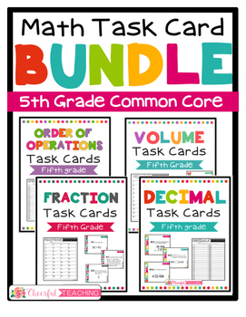 Preview of 5th Grade Math Task Card BUNDLE!