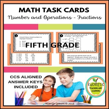 Preview of 5th Grade Math Task Cards - Fractions