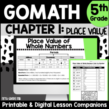 Preview of GoMath 5th Grade Chapter 1 Digital and Printable Activities