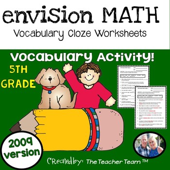 Preview of enVision Math 5th Grade Vocabulary Worksheets Full Year