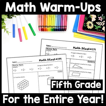 Preview of Daily Math Practice Do Nows, 5th Grade Warm Ups Middle School Math Intervention