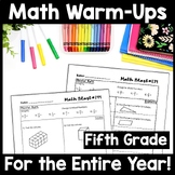 Daily Math Practice Do Nows, 5th Grade Warm Ups Middle Sch
