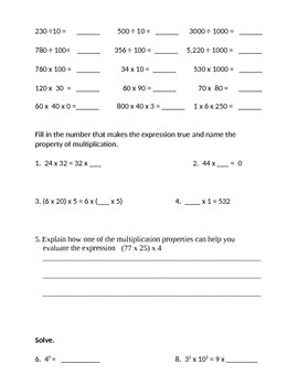 fifth grade math worksheets and quizzes by lovetoteach tpt