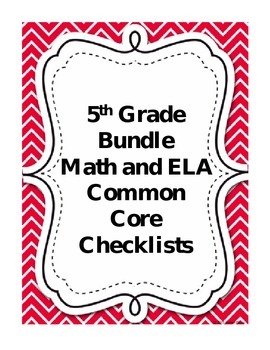 Preview of Fifth Grade Math and Language Arts Common Core Checklist