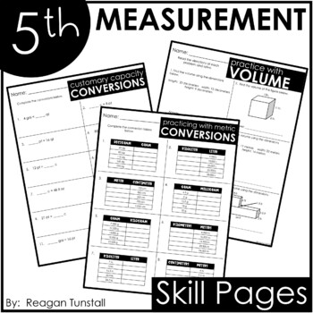 Preview of Fifth Grade Measurement Skill Pages