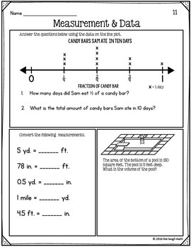 fifth grade measurement and data practice by live laugh math tpt