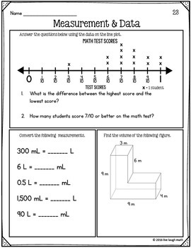 fifth grade measurement and data practice by live laugh math tpt