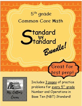 Preview of Fifth Grade NBT Math bundle- Standard by Standard - Distance Learning