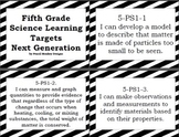Fifth Grade Next Generation Science Learning Target Posters