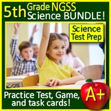 5th Grade Science Practice Tests, Task Cards, and Game - N