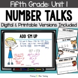 Fifth Grade Number Talks Unit 1 for Building Number Sense 