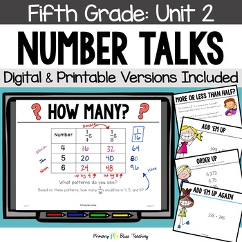 Preview of Fifth Grade Number Talks Unit 2 for Building Number Sense and Mental Math