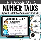 Fifth Grade Number Talks Unit 5 for Building Number Sense 