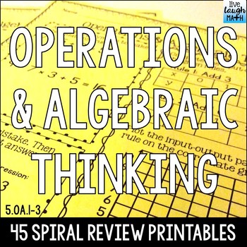 Fifth Grade Operations and Algebraic Thinking Practice by Live Laugh Math