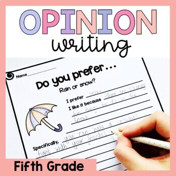 Preview of Fifth Grade Opinion Writing Prompts and Worksheets - 5th Grade Early Finishers