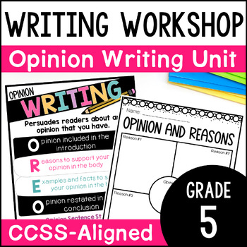 Preview of 5th Grade Opinion Writing Unit - Persuasive Writing Workshop Lessons & Materials