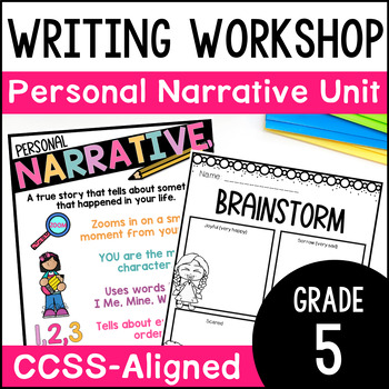 Preview of 5th Grade Narrative Writing Unit - Personal Narrative Writing Workshop Lessons