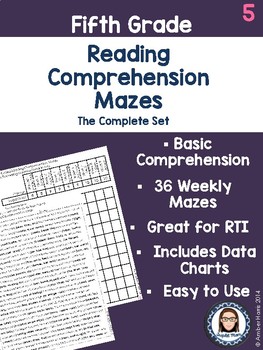 Fifth Grade Reading Comprehension Mazes Complete Set by TripletMom