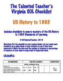 U.S. History to 1865 VA SOL Checklist