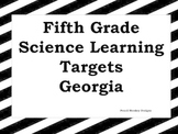 Fifth Grade Science Learning Targets (Georgia)