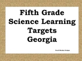 Fifth Grade Science Learning Targets (Georgia)