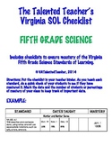 Fifth Grade Science VA SOL Checklist