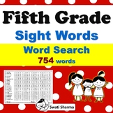 36 Fifth Grade Sight Words Word Search Worksheets, Vocabul