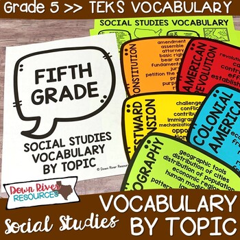 Preview of Fifth Grade Social Studies Vocabulary Speech Bubbles | 5th Grade Social Studies