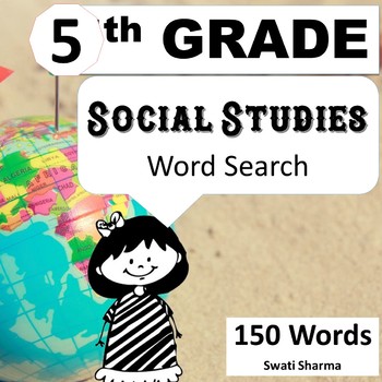 Preview of 20 Fifth Grade Social Studies, Word Search Worksheets, Vocabulary Activity