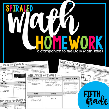 spiral math homework 5th grade