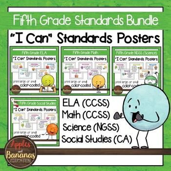 Preview of Fifth Grade Standards Bundle "I Can" Posters