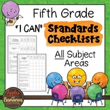 Fifth Grade Standards Checklists for All Subjects  - "I Can"