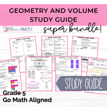 Preview of Fifth Grade Study Guides - GO Math Aligned! BUNDLE!