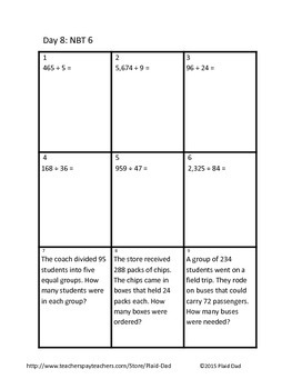 fifth grade summer math packet by plaid dad teachers pay teachers