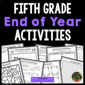 Preview of 5th Grade End of Year Activities (Last Week of School Fun Worksheets Packet)