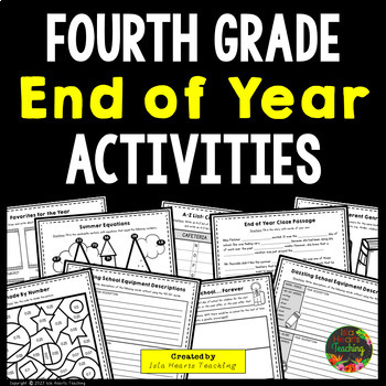 Preview of 4th Grade End of Year Activities (Last Week of School Fun Worksheets)