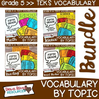 Preview of Fifth Grade Vocabulary Speech Bubble Bundle | 5th Grade TEKS | Fifth Grade TEKS