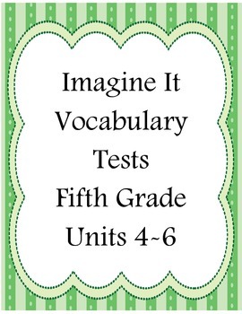 Preview of Fifth Grade Vocabulary Tests Units 4 - 6 part 2