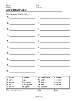 Preview of Fifth Grade Vocabulary Worksheets