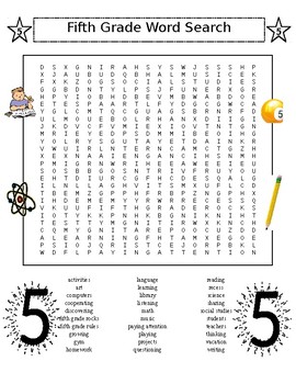 fifth grade word search puzzle plus general science word search 2 puzzles
