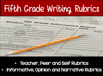 Preview of Fifth Grade Writing Rubrics