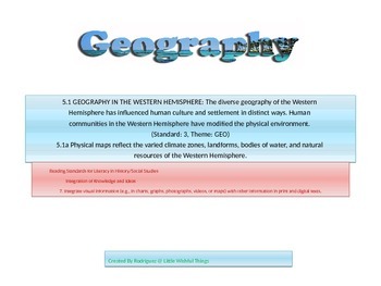 Preview of Fifth grade geography concepts .