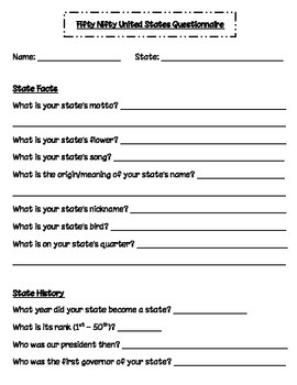 Fifty Nifty United States Worksheets Teaching Resources Tpt