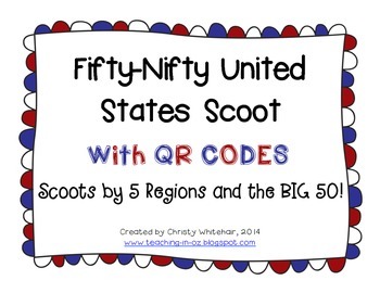 Preview of Fifty-Nifty United States: QR Code Scoot 6 Ways to Review!