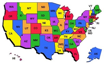 Preview of Fifty States and Capitals Flash Cards: Common Core Aligned